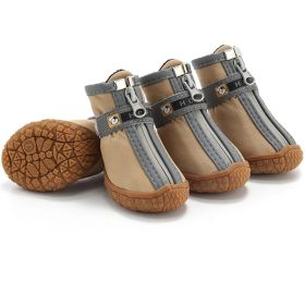 Non Slip Dog Shoes Warm Plush Lining Breathable Pet Boots for Paw Protection (Color / Size: YELLOW / 3 Fit width3.5-3.7cm)