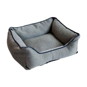 DGS Pet Products Repelz-It Upholstery Chenille Lounger Pet Bed Extra Small Blue/Grey 19" x 15" x 7.1" (Color: Grey/Blue, size: large)